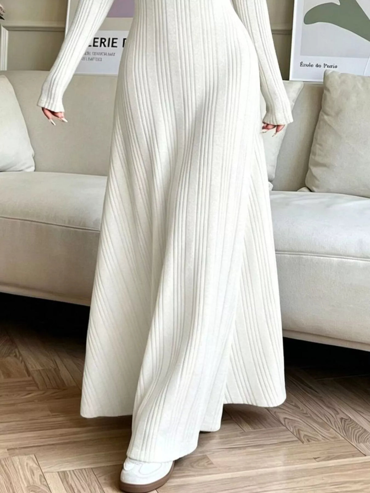 Long Sleeve Ribbed Knit Dress - alternate view 8