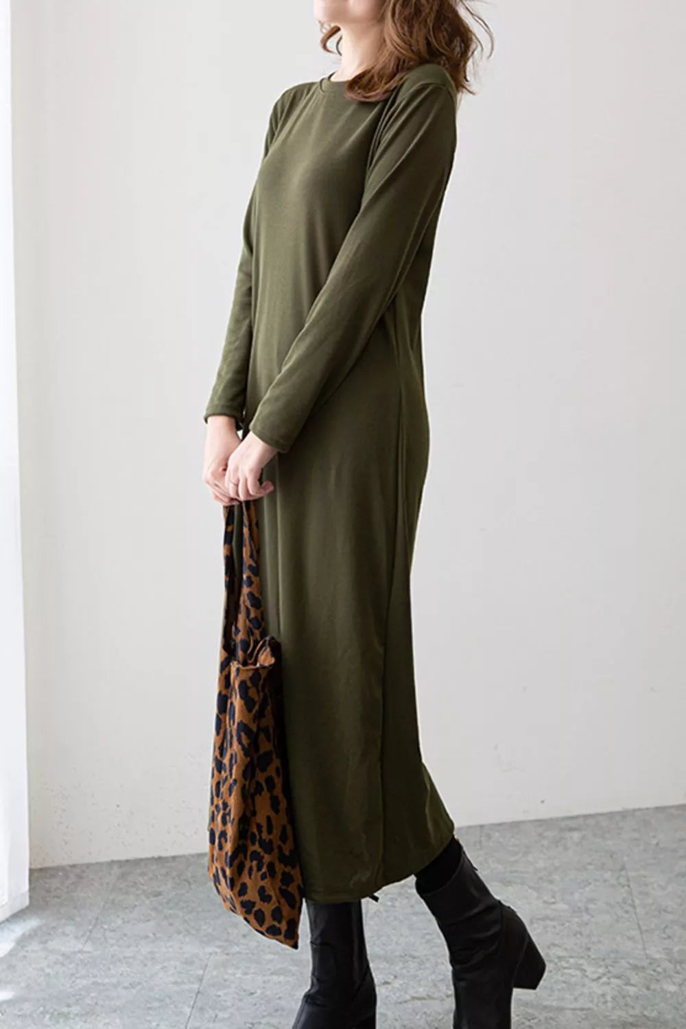 Casual Long Sleeve Midi Dress - alternate view 2