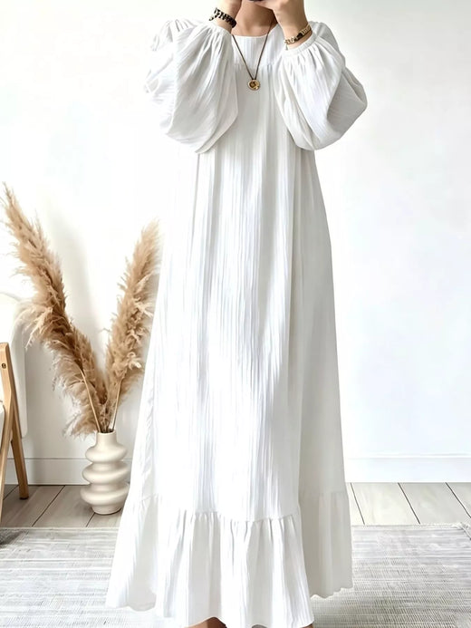 Full Size Textured Puff-Sleeve Maxi Dress Plus Size - alternate view 3