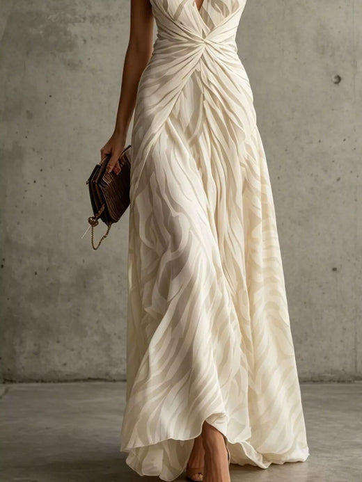 Halter Neck Ruched Maxi Dress - alternate view 3