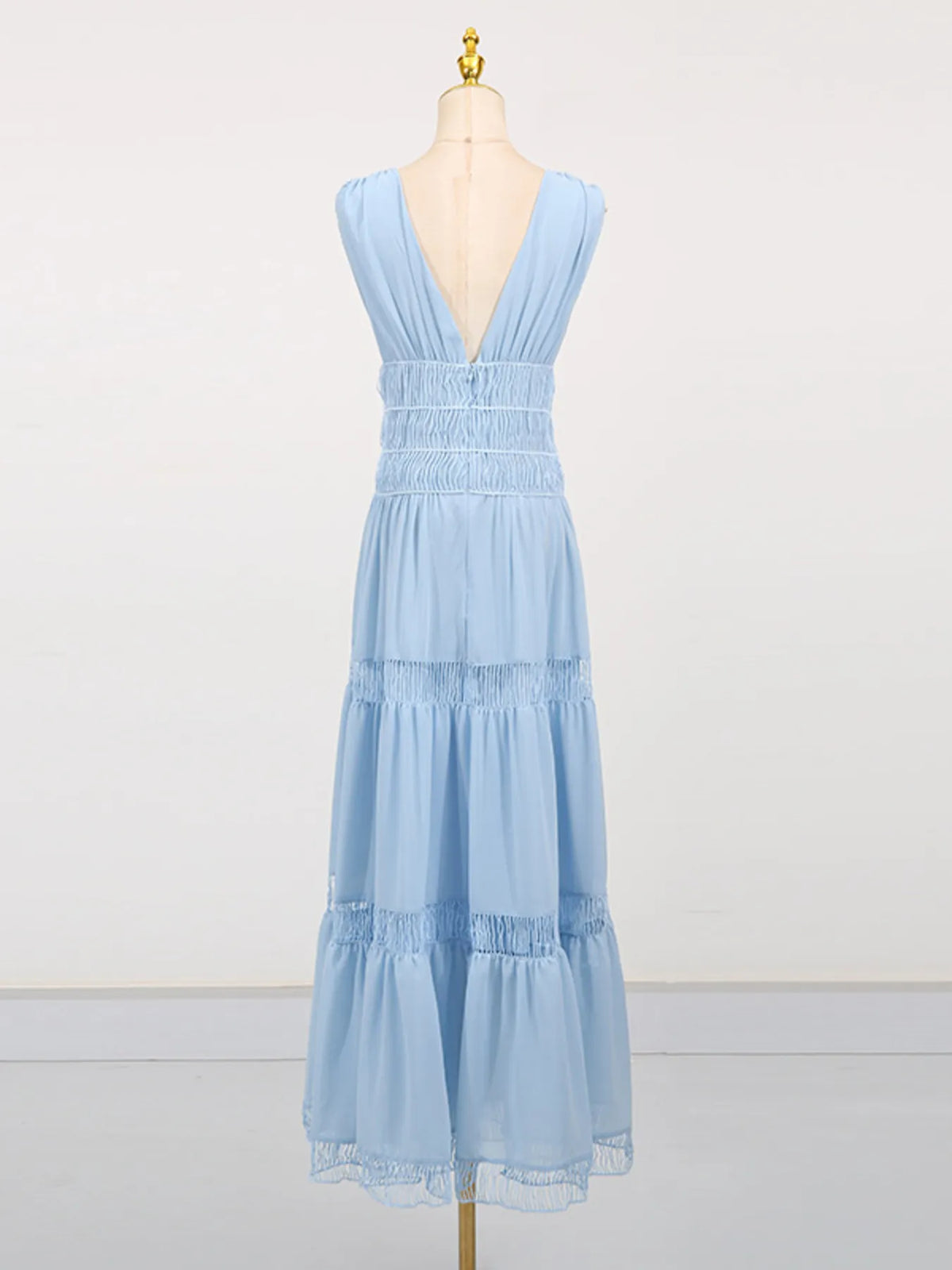 Tiered V-Neck Sleeveless Maxi Dress - alternate view 12