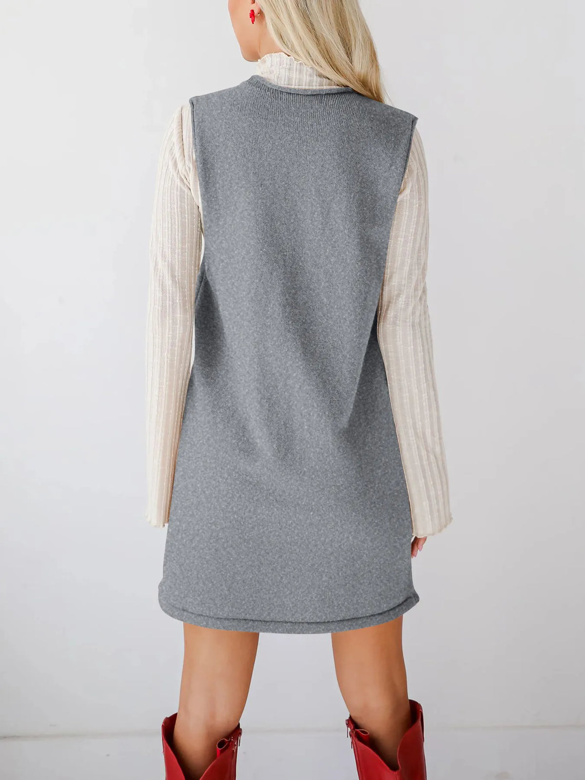 Sleeveless Knit Dress with Pockets - alternate view 10