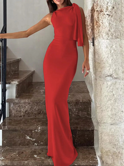 Sleeveless Maxi Dress with Draping Detail - alternate view 2