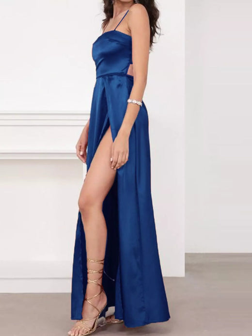 Spaghetti Strap High-Slit Maxi Dress - alternate view 2
