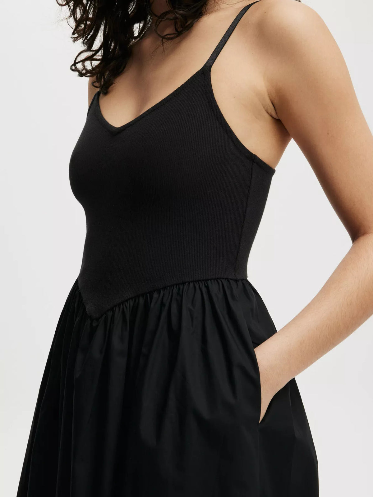 Spaghetti Strap Midi Dress with Pockets - alternate view 3