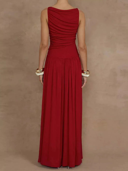 Ruched Sleeveless Maxi Dress - alternate view 2