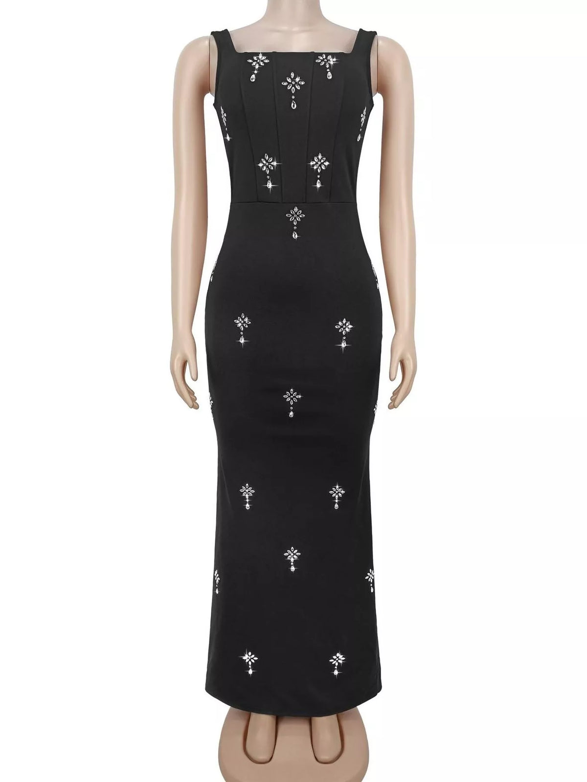 Rhinestone Embellished Bodycon Maxi Dress - alternate view 4