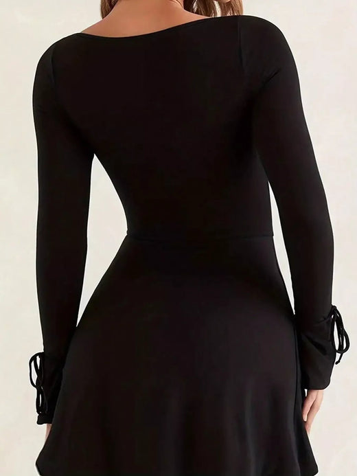 Slit Flare Sleeve Mini Dress - alternate view 4