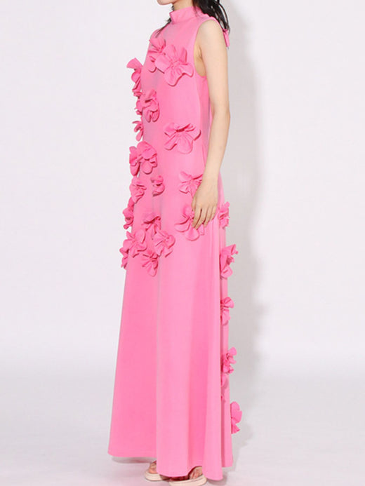 Floral Applique Sleeveless Maxi Dress - alternate view 3