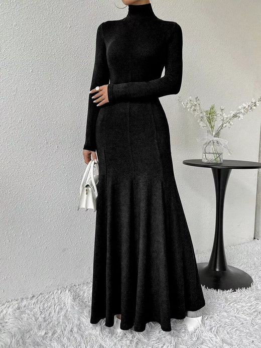 Turtleneck Long Sleeve Maxi Mermaid Dress - alternate view 4