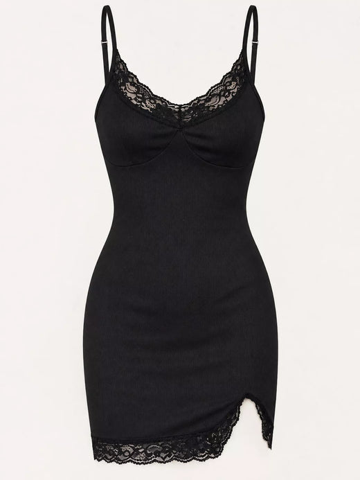 Lace Detail Spaghetti Strap Mini Dress - alternate view 5