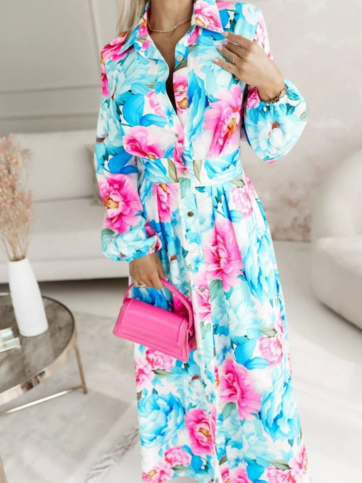 Long Sleeve Maxi Shirt Dress - alternate view 6
