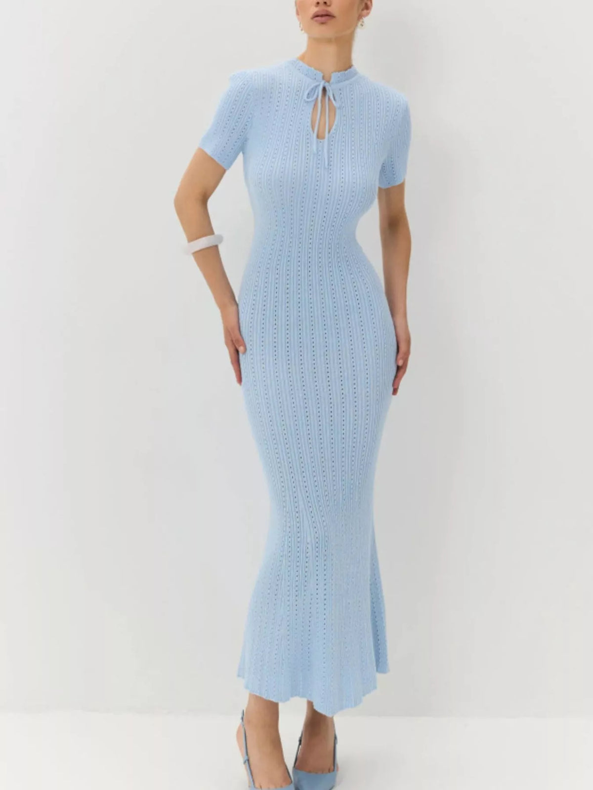 Short Sleeve Knitted Mermaid Dress - alternate view 16
