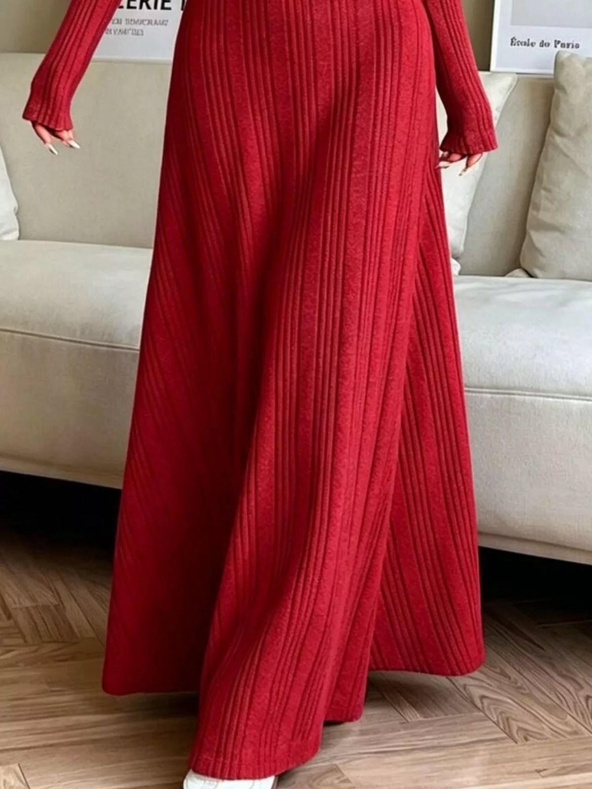 Long Sleeve Ribbed Knit Dress - alternate view 12