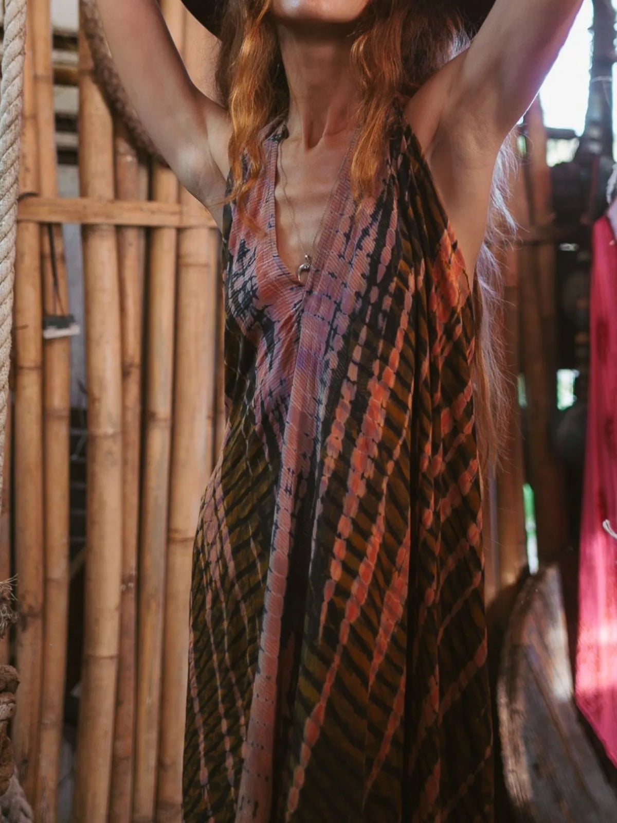Asymmetrical Hem Printed Halter Neck Dress - alternate view 19
