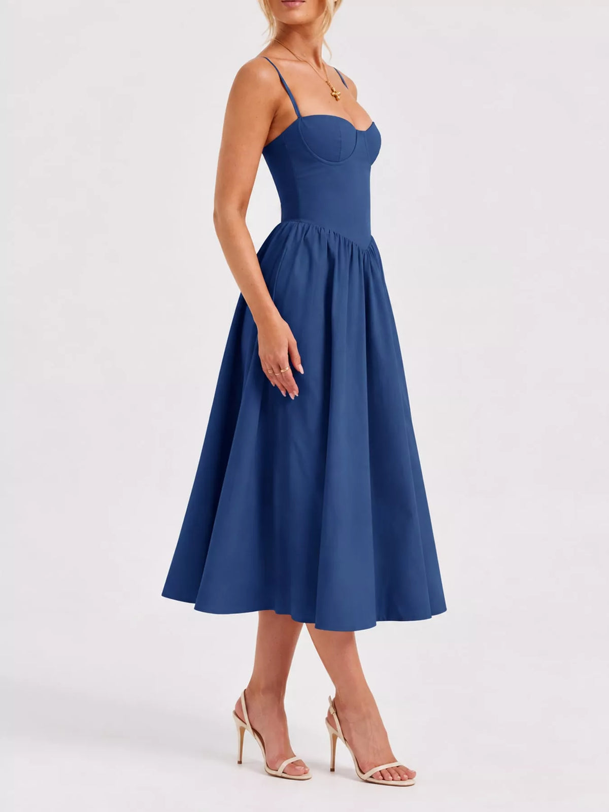 Sweetheart Neck Midi Cami Dress