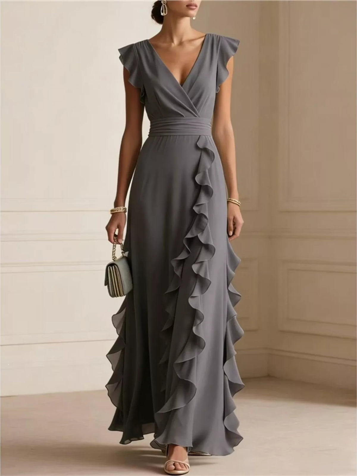 Ruffled Surplice Maxi Dress - alternate view 5