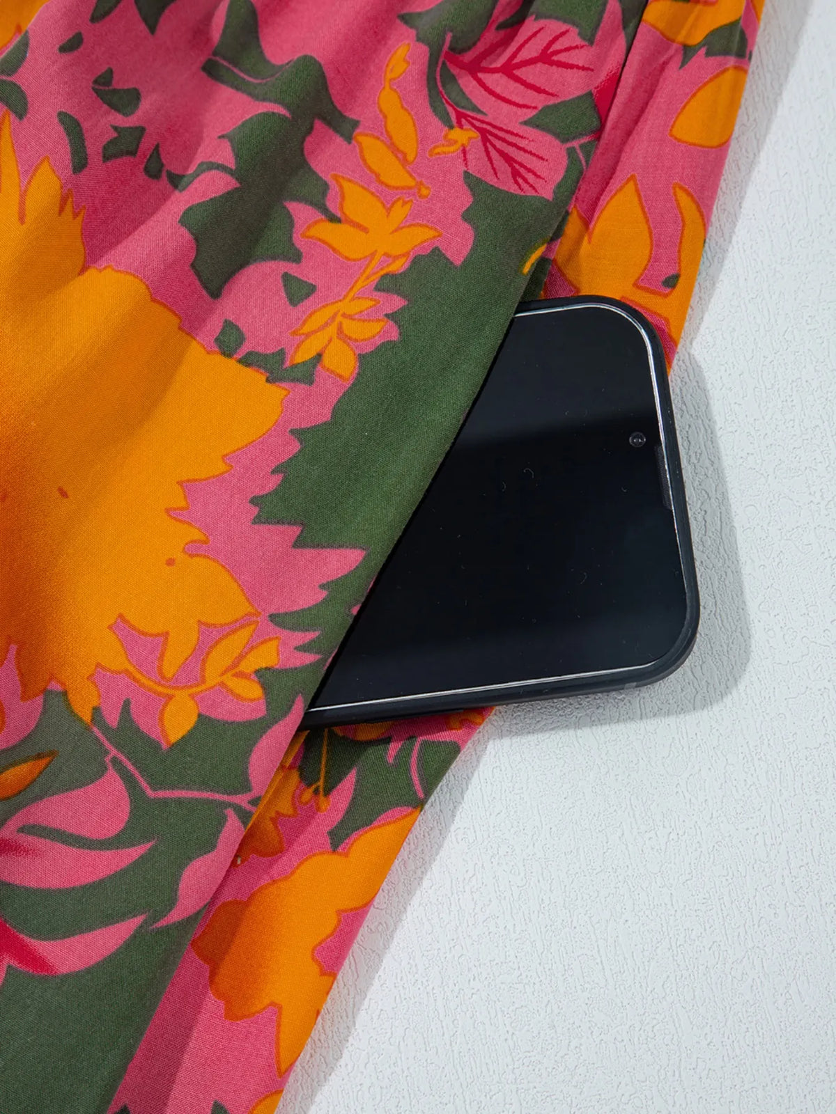 Smocked Floral Print Long Sleeve Maxi Dress - alternate view 9
