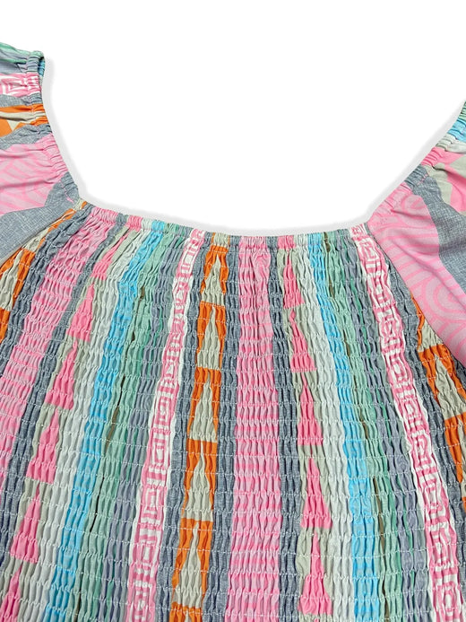 Ruffled Striped Long Sleeve Dress - alternate view 3
