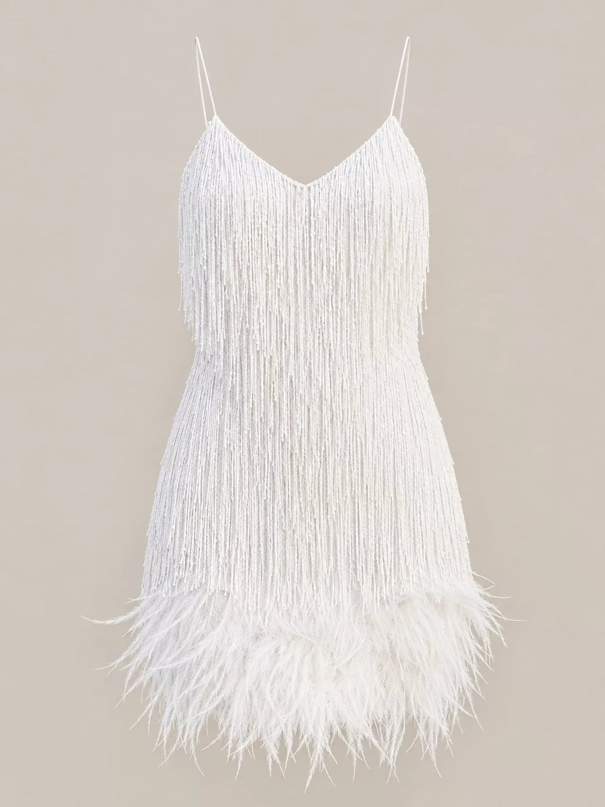 Full Size Feather Fringe Sequin Mini Dress Plus Size - alternate view 7