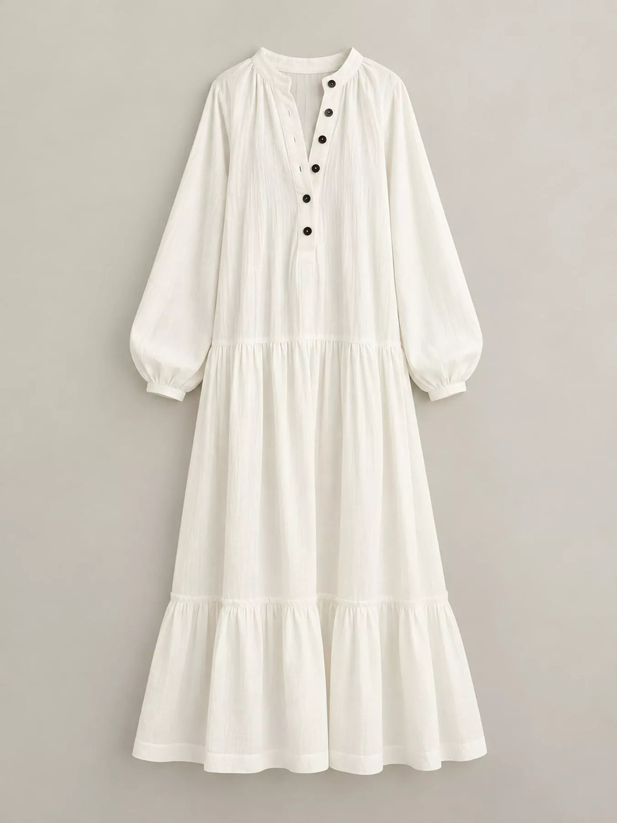 Button Front Tiered Maxi Dress - alternate view 4