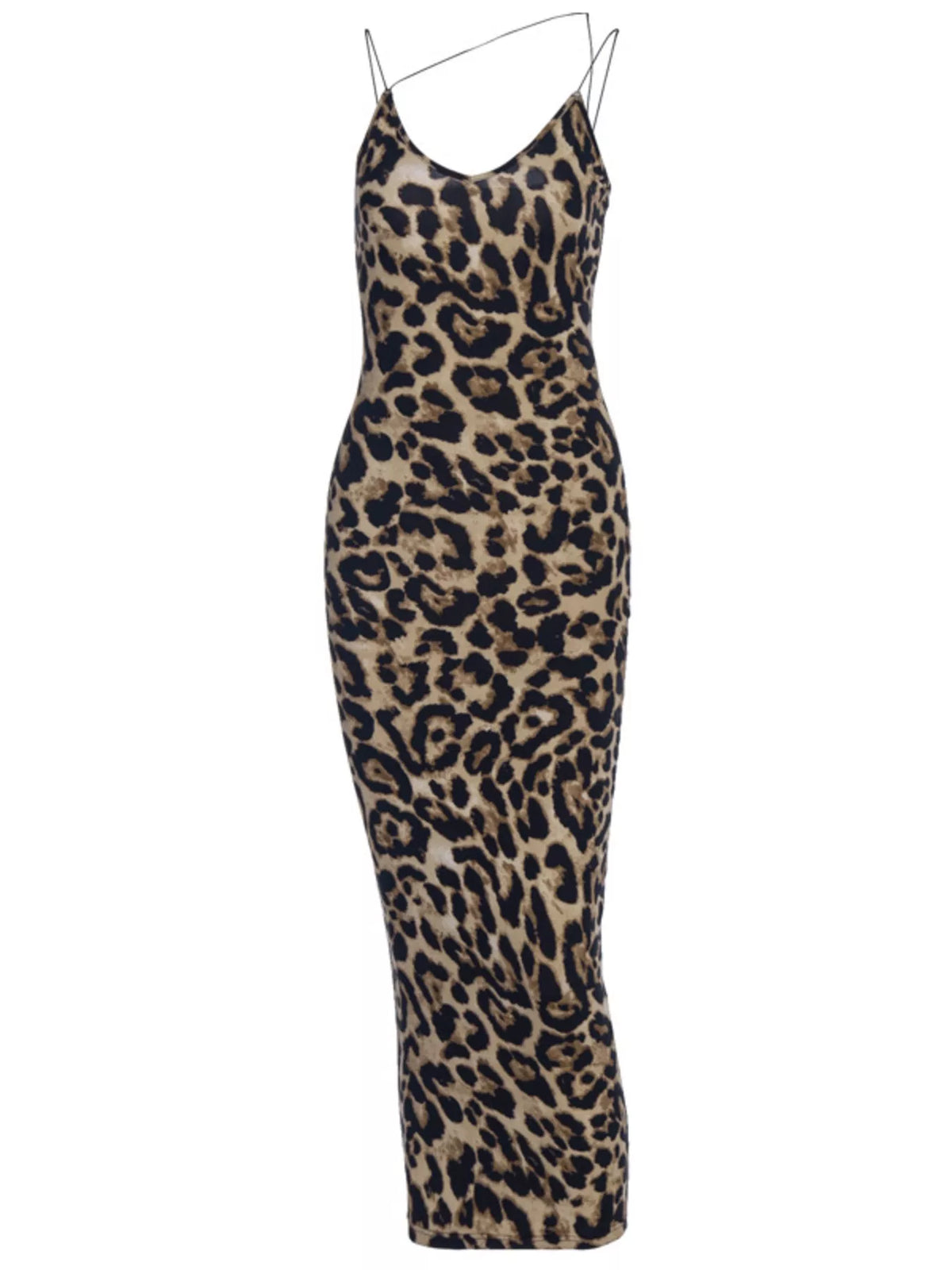 Leopard Print Spaghetti Strap Midi Dress - alternate view 4