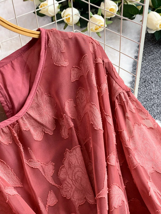 Tie Waist Long Sleeve Dress - alternate view 6