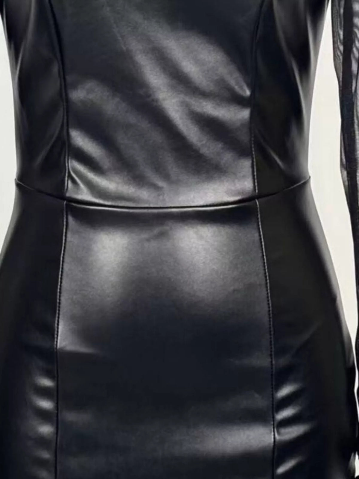 Sheer Mesh Long-Sleeve Bodycon Mini Dress - alternate view 3