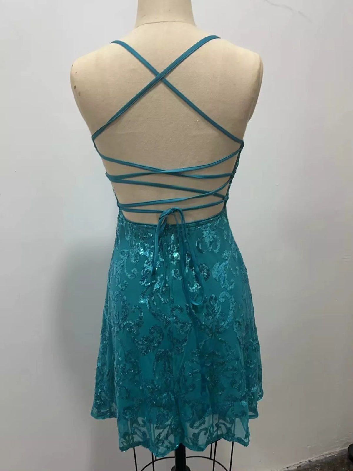 Sequin Square Neck Mini Dress - alternate view 28