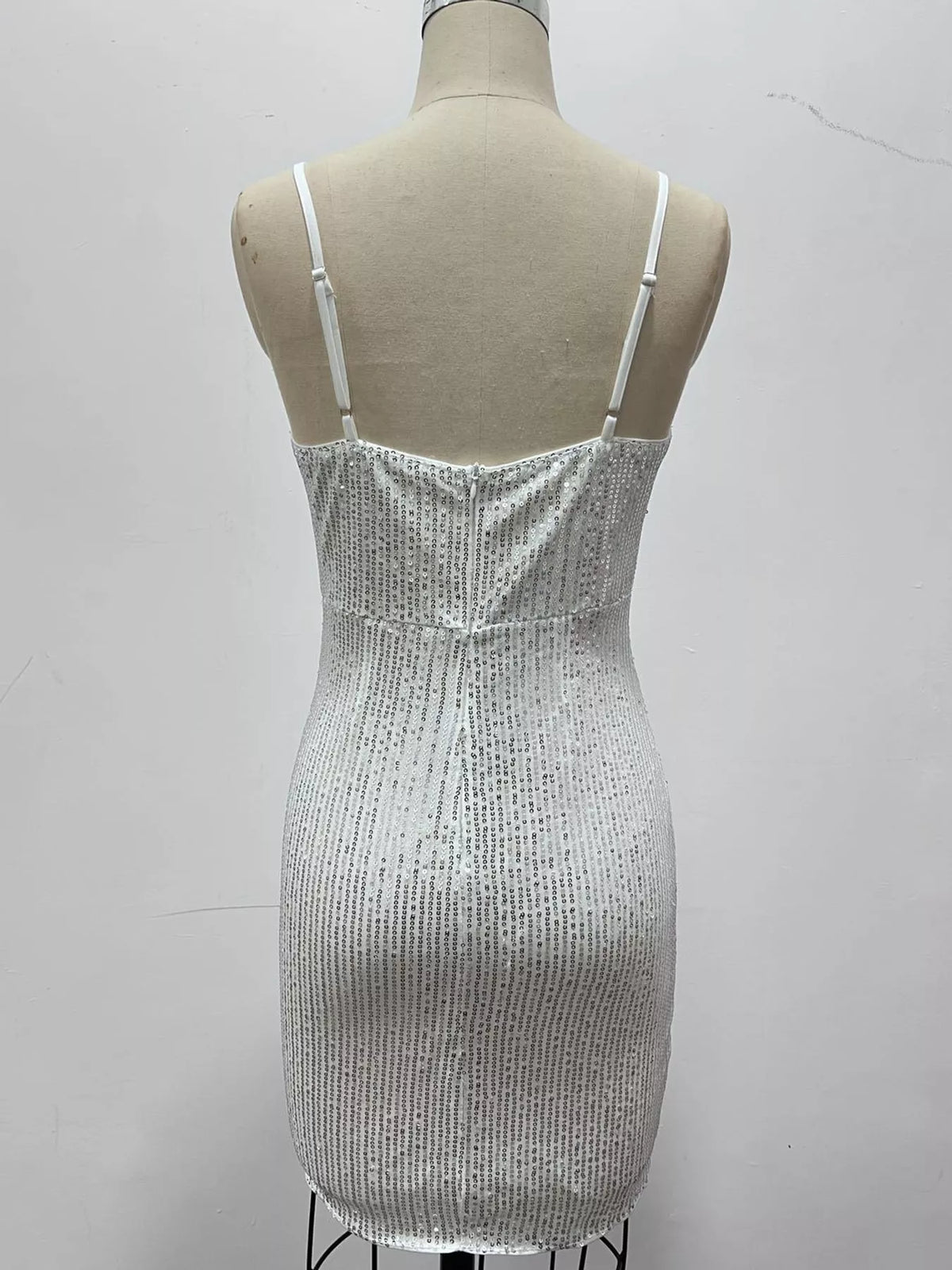 Sequin V-Neck Bodycon Sleeveless Mini Dress - alternate view 4