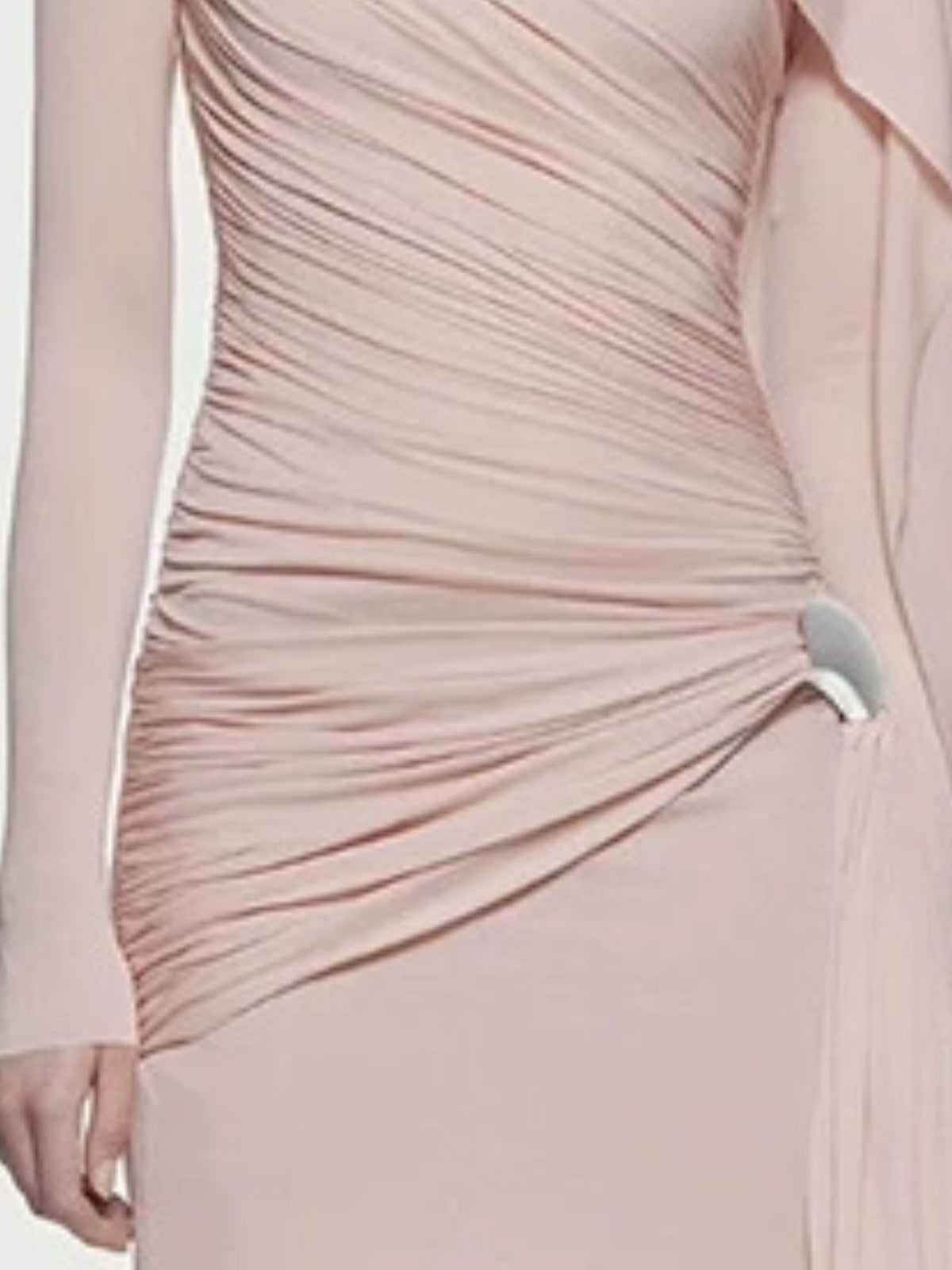 Ruched Draped Long Sleeve Maxi Dress - alternate view 6