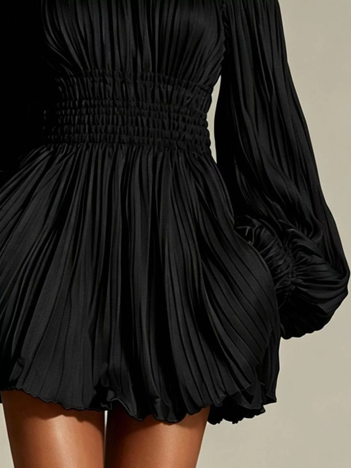 Off-Shoulder Pleated Mini Dress - alternate view 9