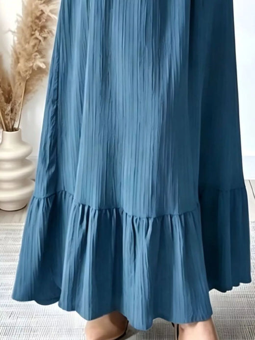 Full Size Textured Puff-Sleeve Maxi Dress Plus Size - alternate view 2