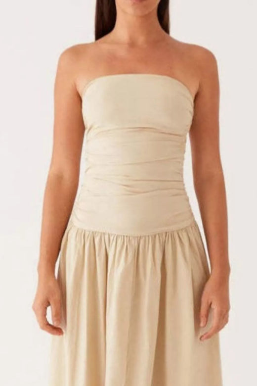 Strapless Ruched Maxi Dress - alternate view 6