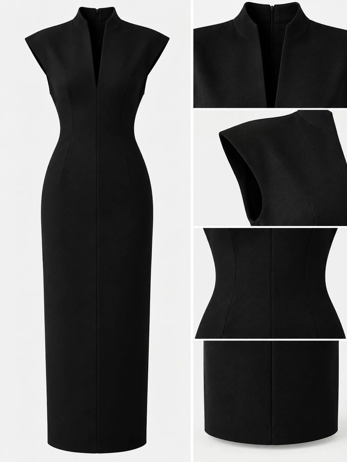 Slit Sleeveless Bodycon Midi Dress - alternate view 9