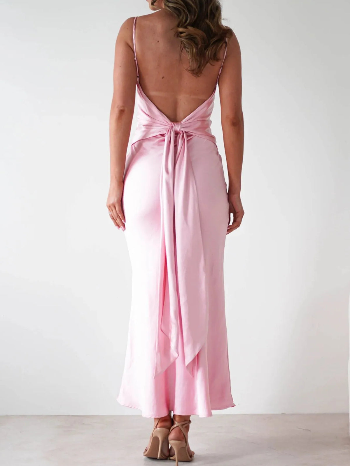 Satin Backless Cami Dress - alternate view 21