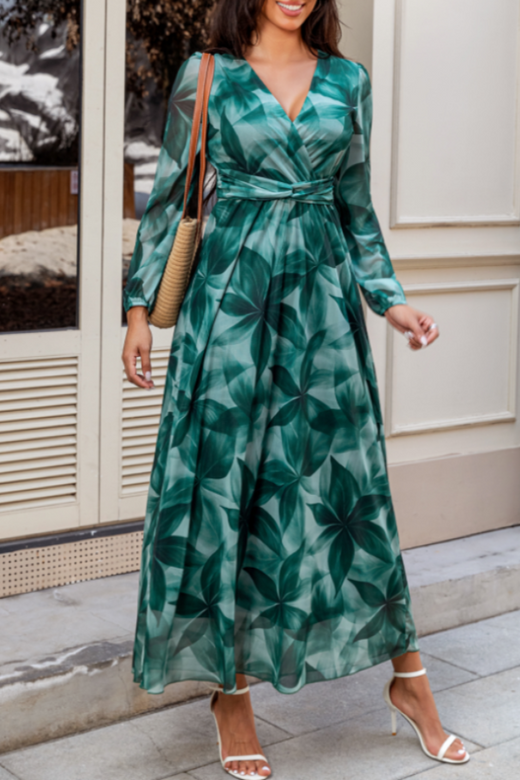 Surplice Long Sleeve Dress - alternate view 4