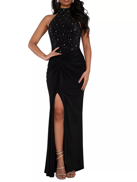 Slit Rhinestone Sleeveless Maxi Dress - alternate view 3