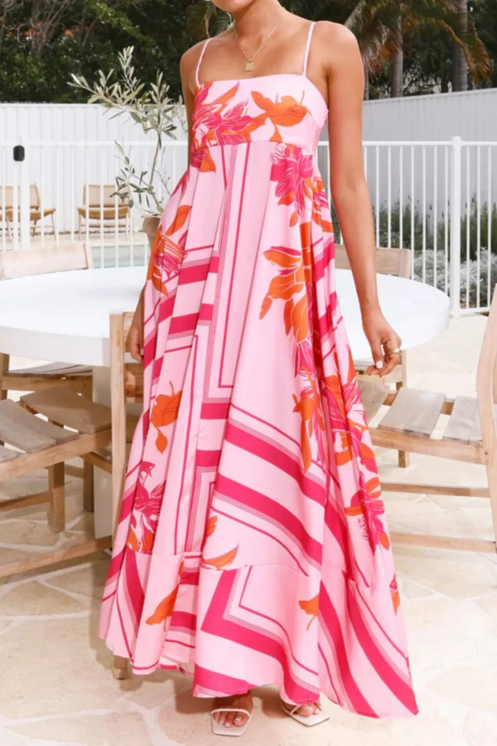 Printed Square Neck Cami Maxi Dress - alternate view 19