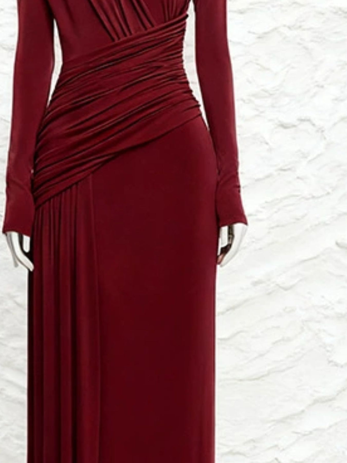 Ruched Long Sleeve Maxi Dress - alternate view 12