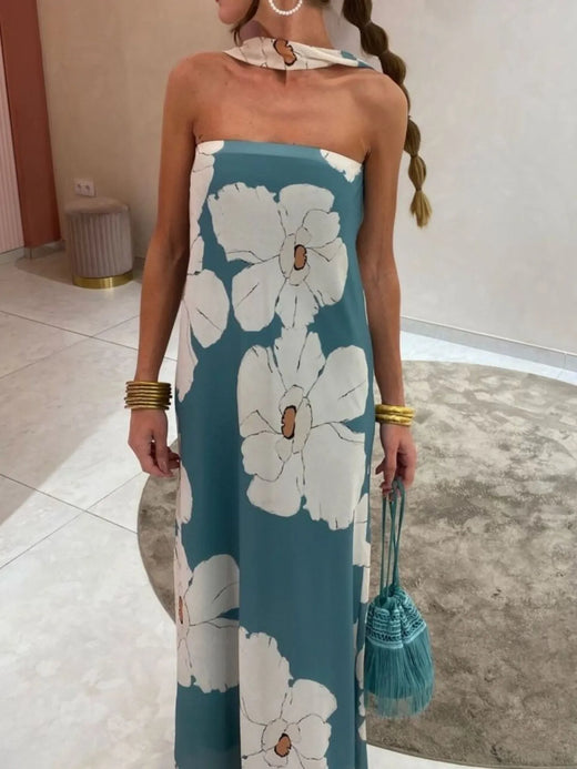 Printed Tube Maxi Dress - alternate view 6