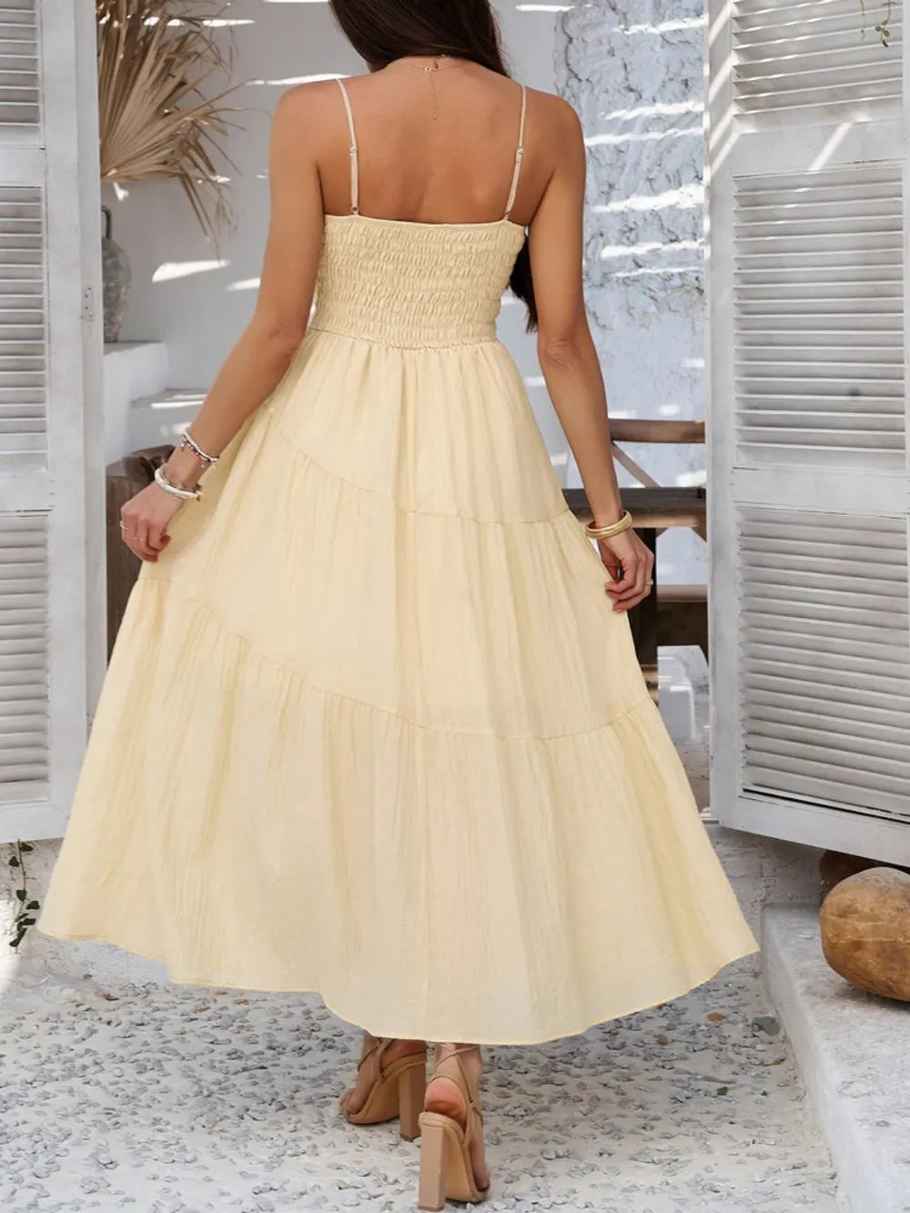 Devine Smocked Tiered Maxi Cami Dress - alternate view 16