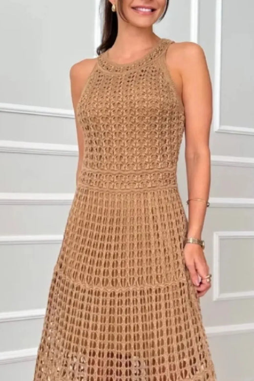 Hollowed-Out Sleeveless Maxi Dress - alternate view 6