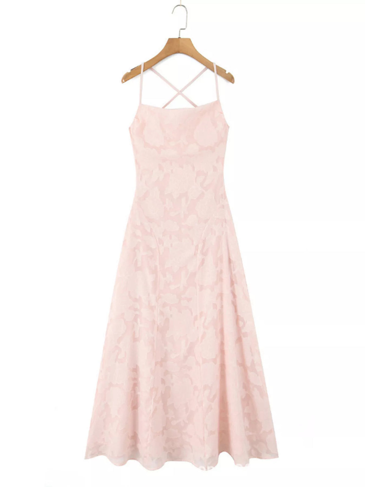 Lace Up Back Spaghetti Strap Maxi Dress - alternate view 5