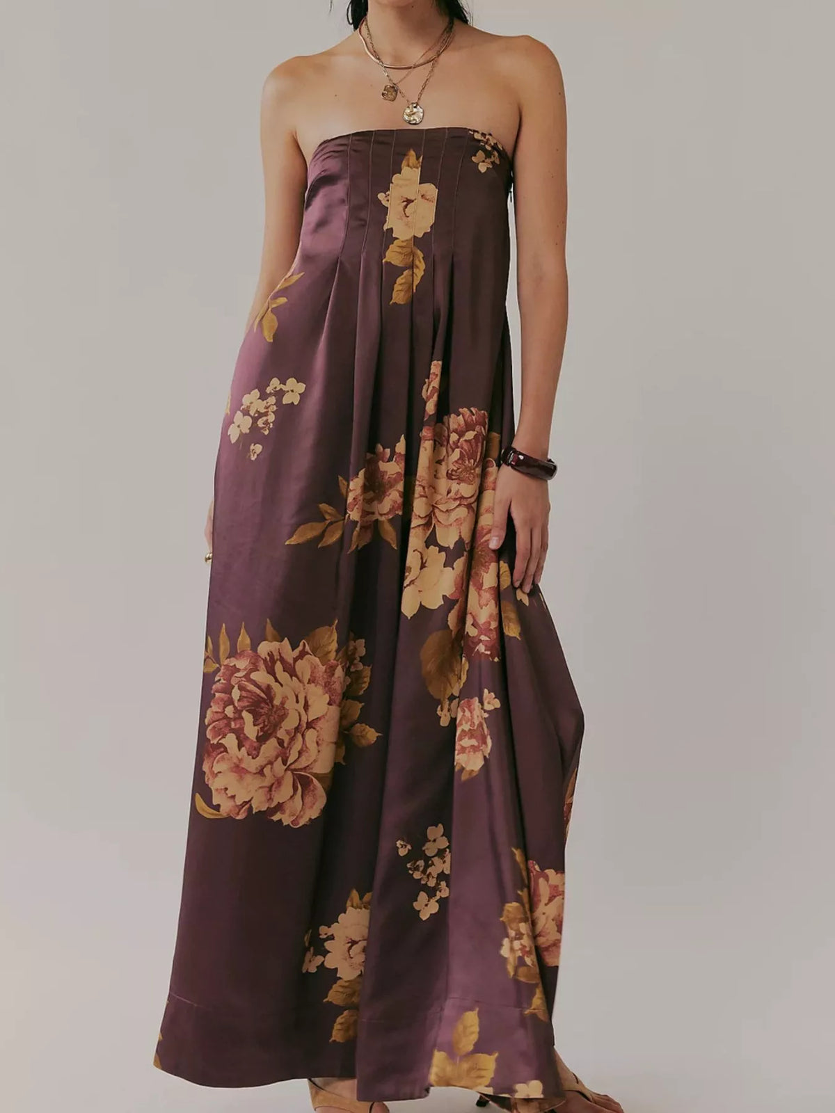 Floral Print Sleeveless Maxi Dress - alternate view 16