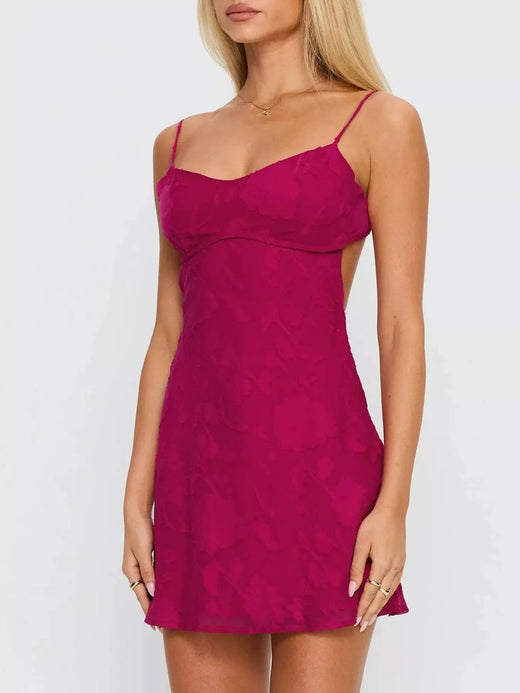Backless Spaghetti Strap Mini Dress - alternate view 2