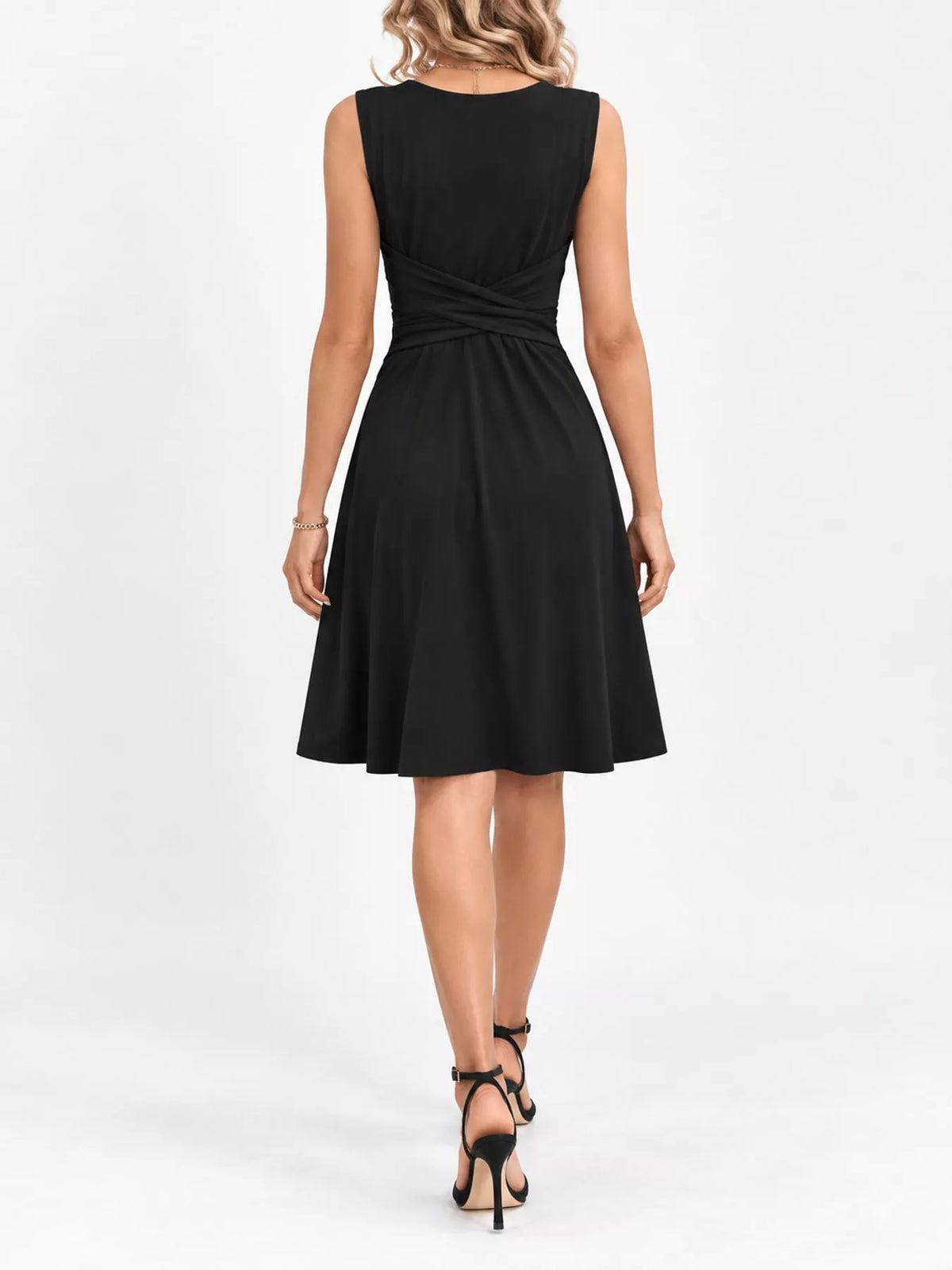 Full Size Ruched Front Midi Dress Plus Size - alternate view 44