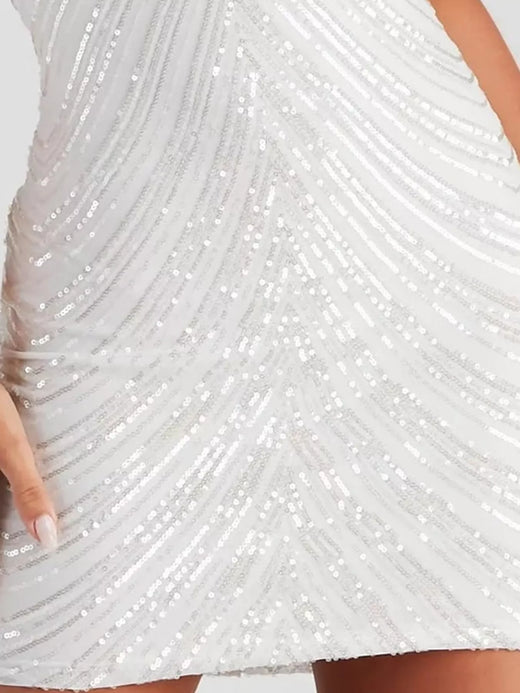 Sleeveless Sequin Embellished Bodycon Mini Cami Dress - alternate view 5