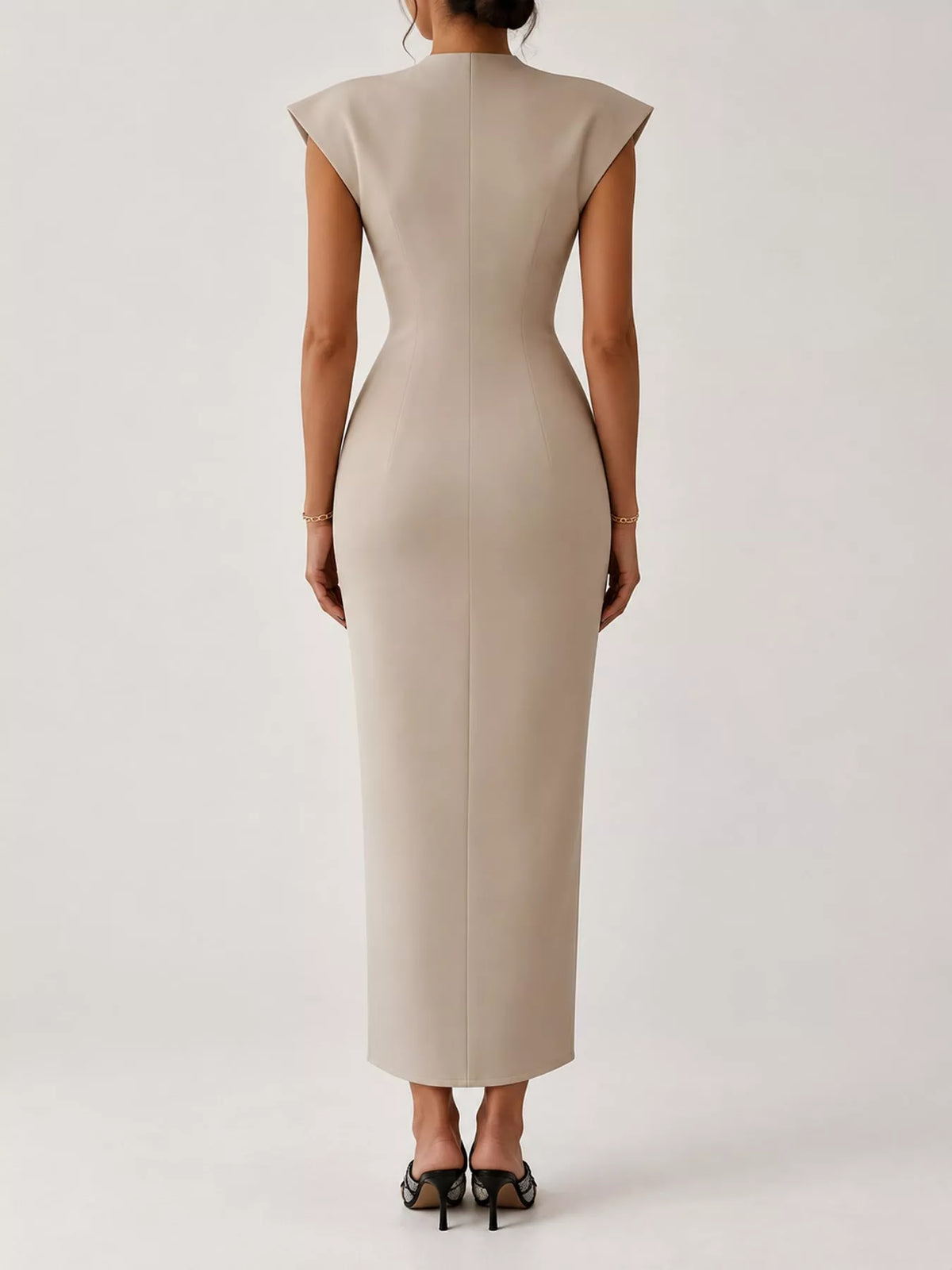Slit Sleeveless Bodycon Midi Dress - alternate view 12
