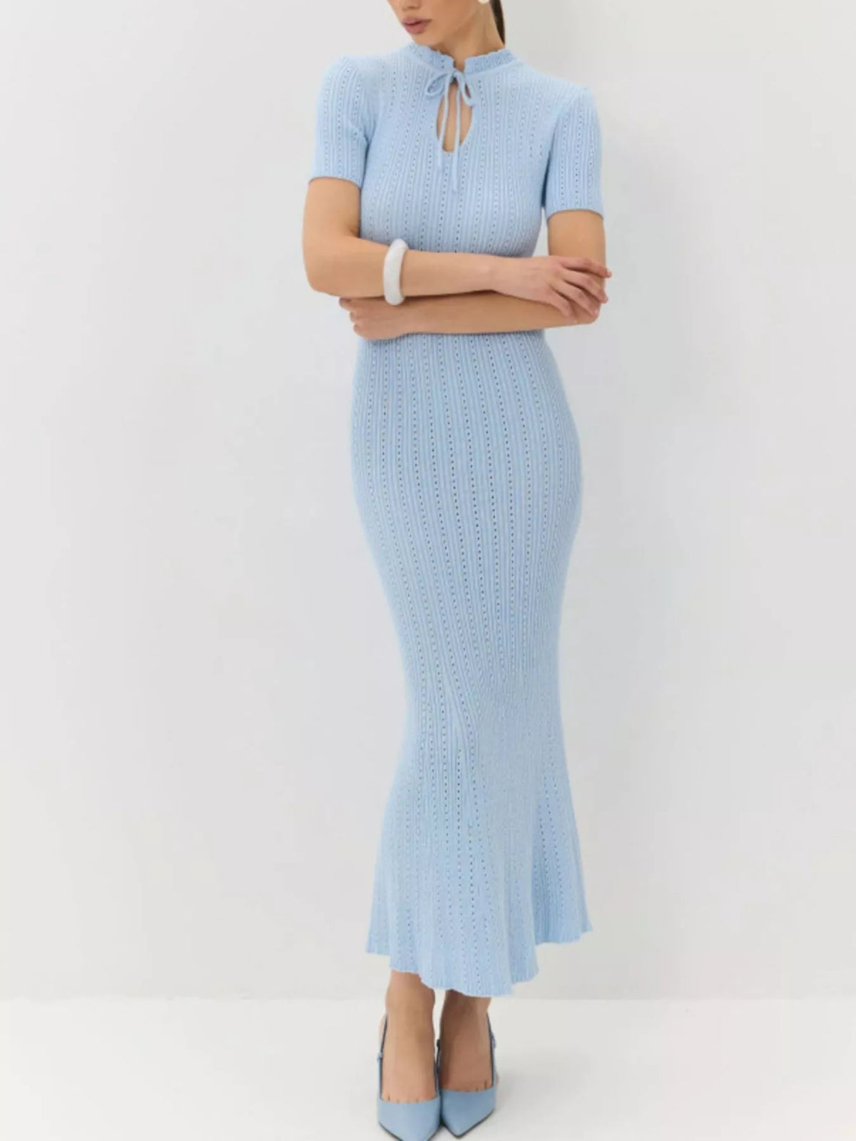 Short Sleeve Knitted Mermaid Dress - alternate view 15